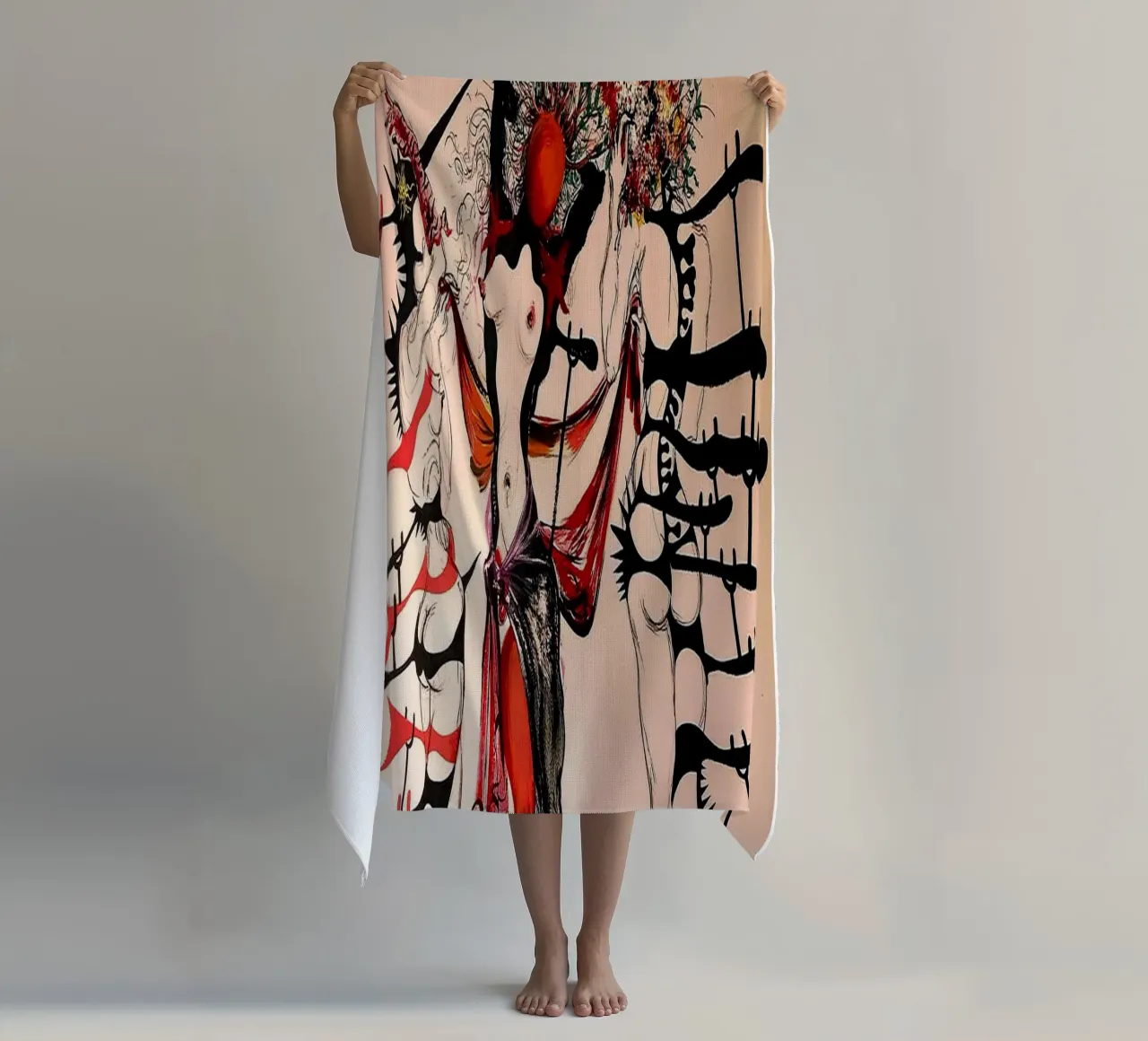 Women flowers beach towel by Ettyhmoz