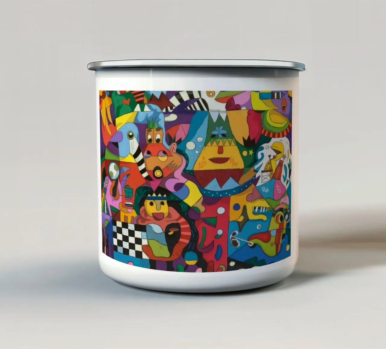 Vivida sinfonia astratta tazza in smalto da Monarco Virtuoso