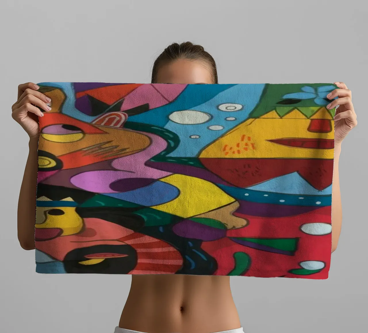 Levendige abstracte symfonie badhanddoek van Monarco Virtuoso