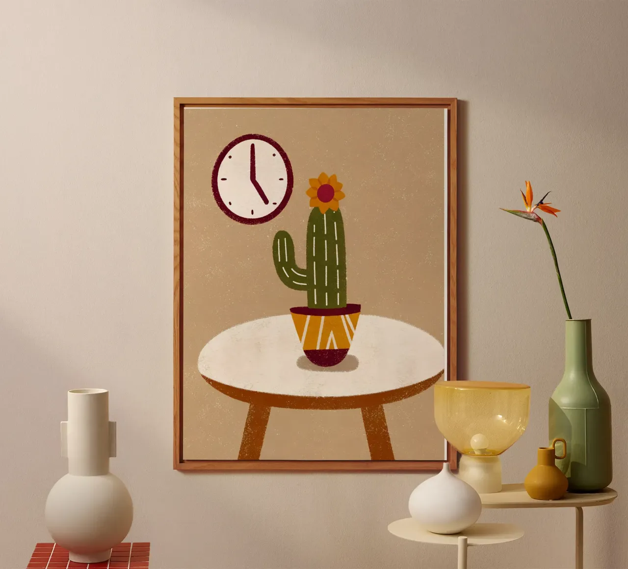 Retro Pop Cactus alluminio dibond da THE LATEST SHOP