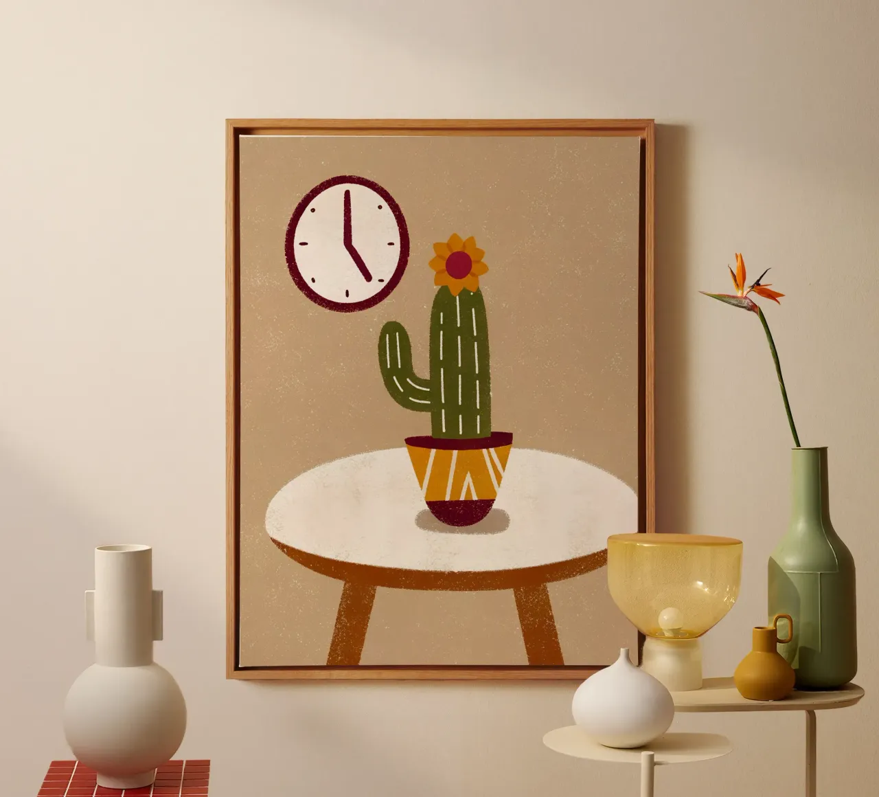 Retro Pop Cactus tela da THE LATEST SHOP