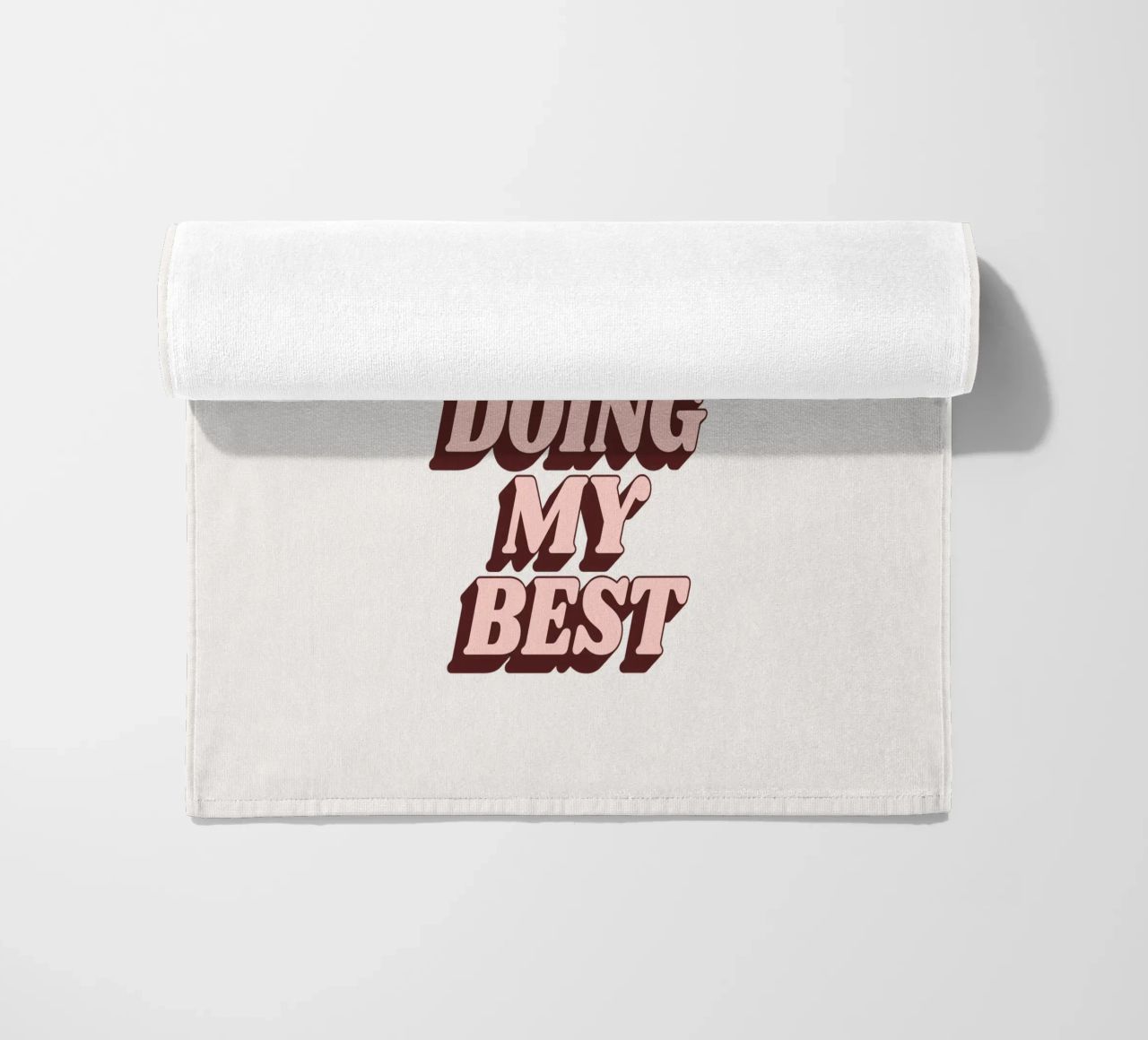 Bit of a Mess but Doing My Best Humorous Typography Print beach towel by THE MOTIVATED TYPE