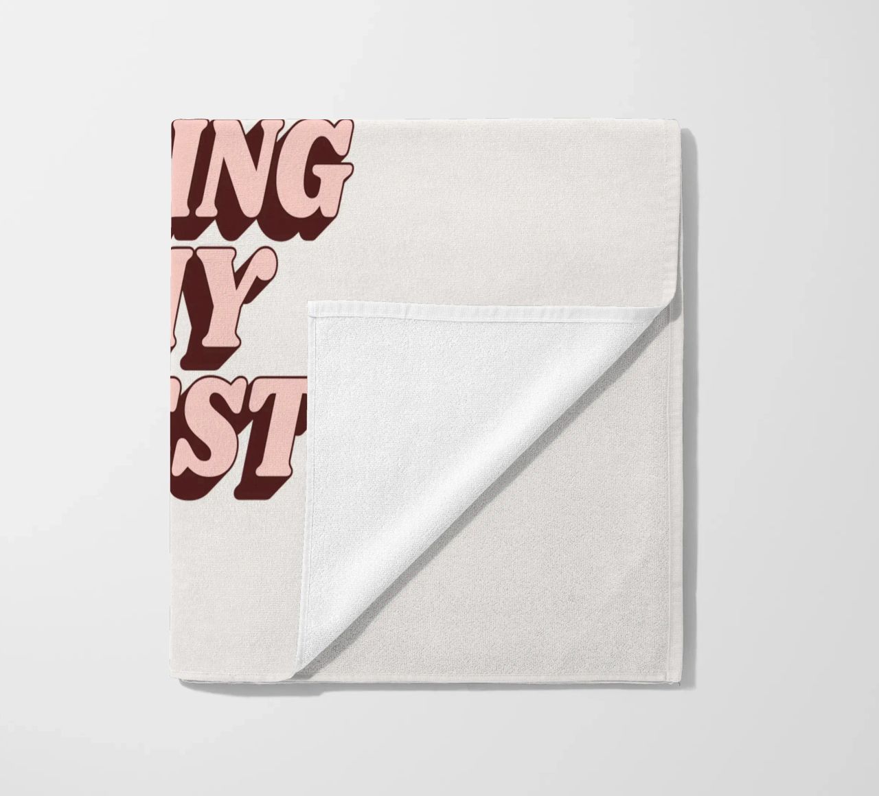 Bit of a Mess but Doing My Best Humorous Typography Print beach towel by THE MOTIVATED TYPE