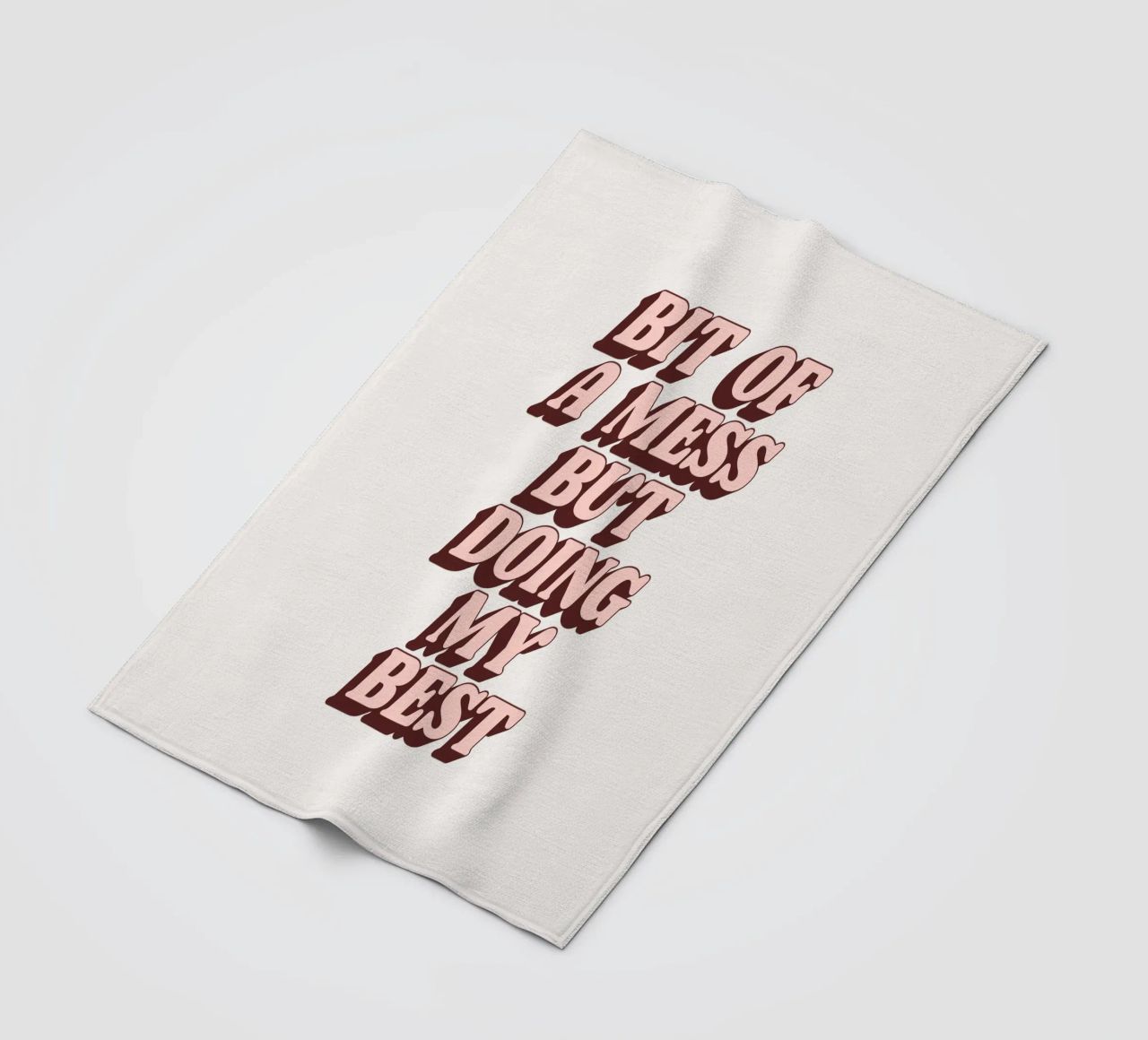 Bit of a Mess but Doing My Best Humorous Typography Print fleece blanket by THE MOTIVATED TYPE
