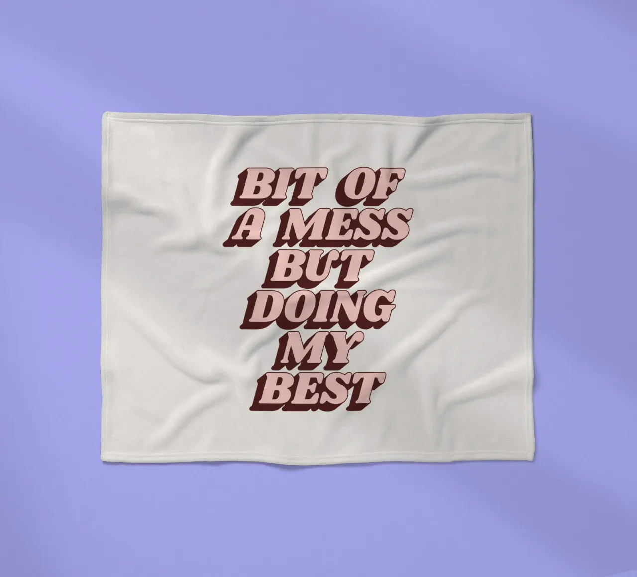 Un peu de désordre mais je fais de mon mieux Typographie humoristique Imprimé plaid polaire de THE MOTIVATED TYPE