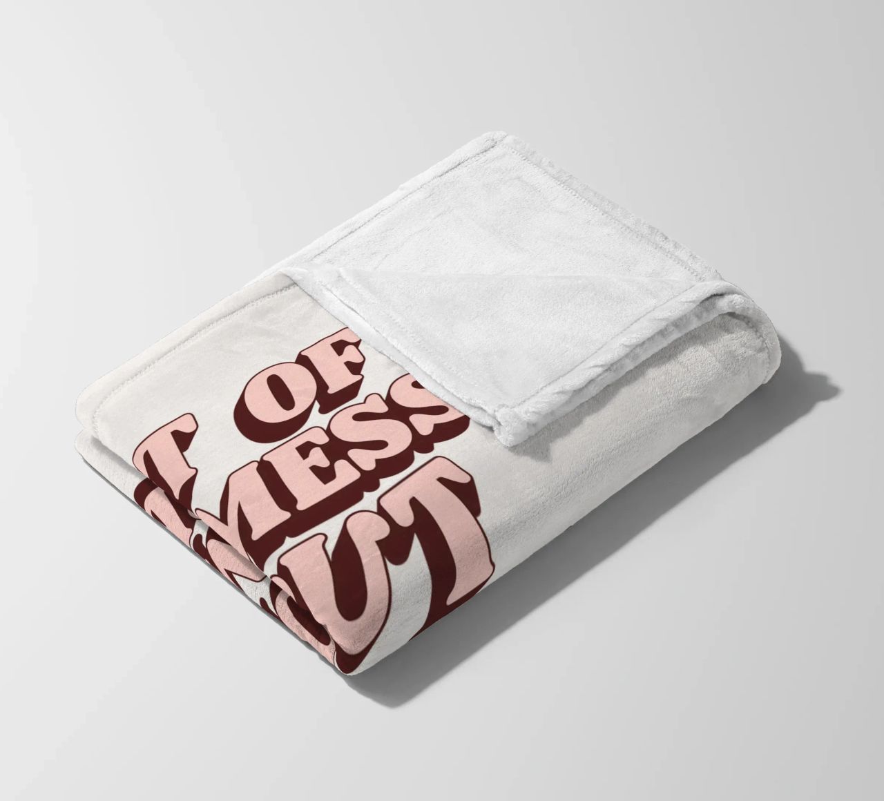 Bit of a Mess but Doing My Best Humorous Typography Print fleece blanket by THE MOTIVATED TYPE