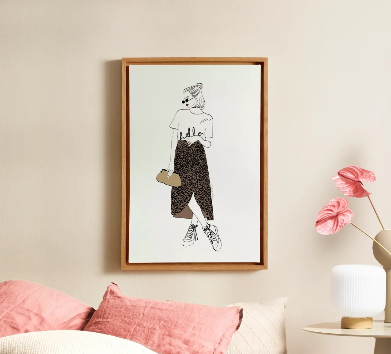 Hello Leo tela con Cornice a cassetta da Nathys_illustration