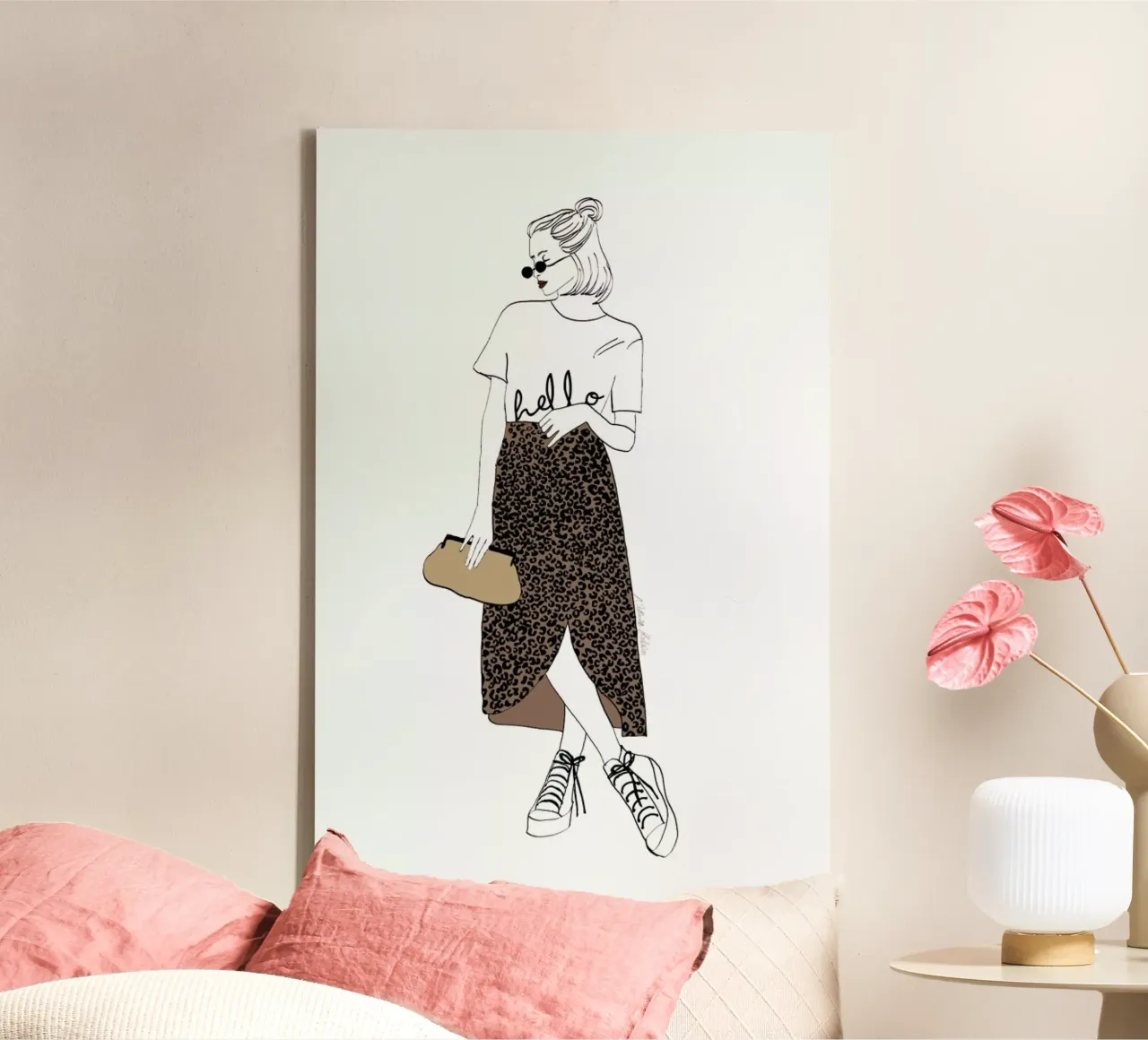 Hello Leo tela con Cornice a cassetta da Nathys_illustration