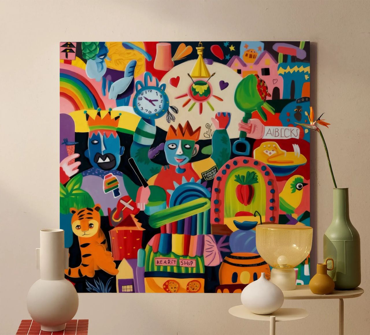 Vreugdevolle viering Chaos canvas van Monarco Virtuoso
