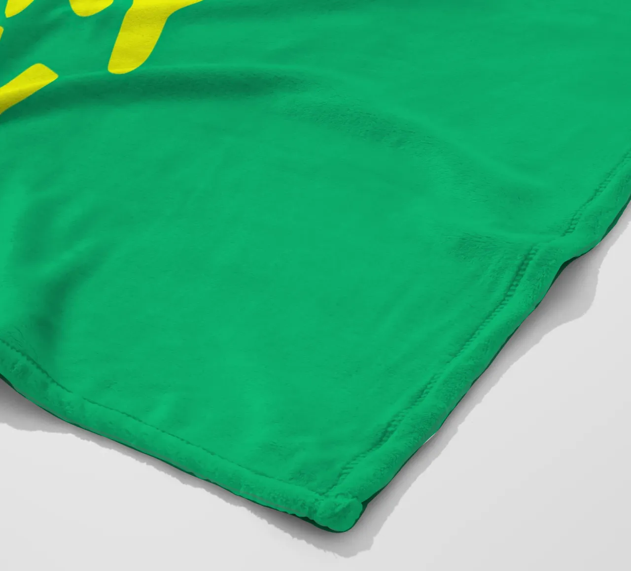 The Sun Shines Here Every Day Typography Print Green Yellow fleece blanket by THE MOTIVATED TYPE
