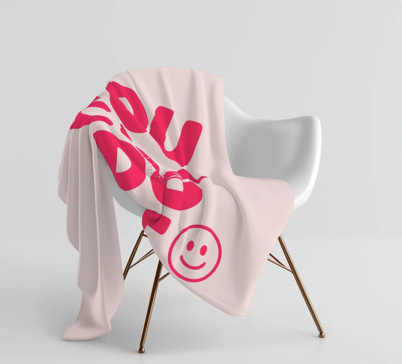 You Can Do It Motivational Typography Print in Bold Pink fleece blanket by THE MOTIVATED TYPE