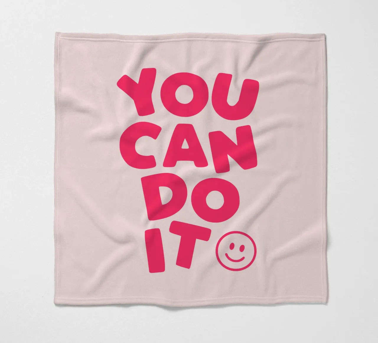 You Can Do It Motivational Typography Print in Bold Pink fleece blanket by THE MOTIVATED TYPE