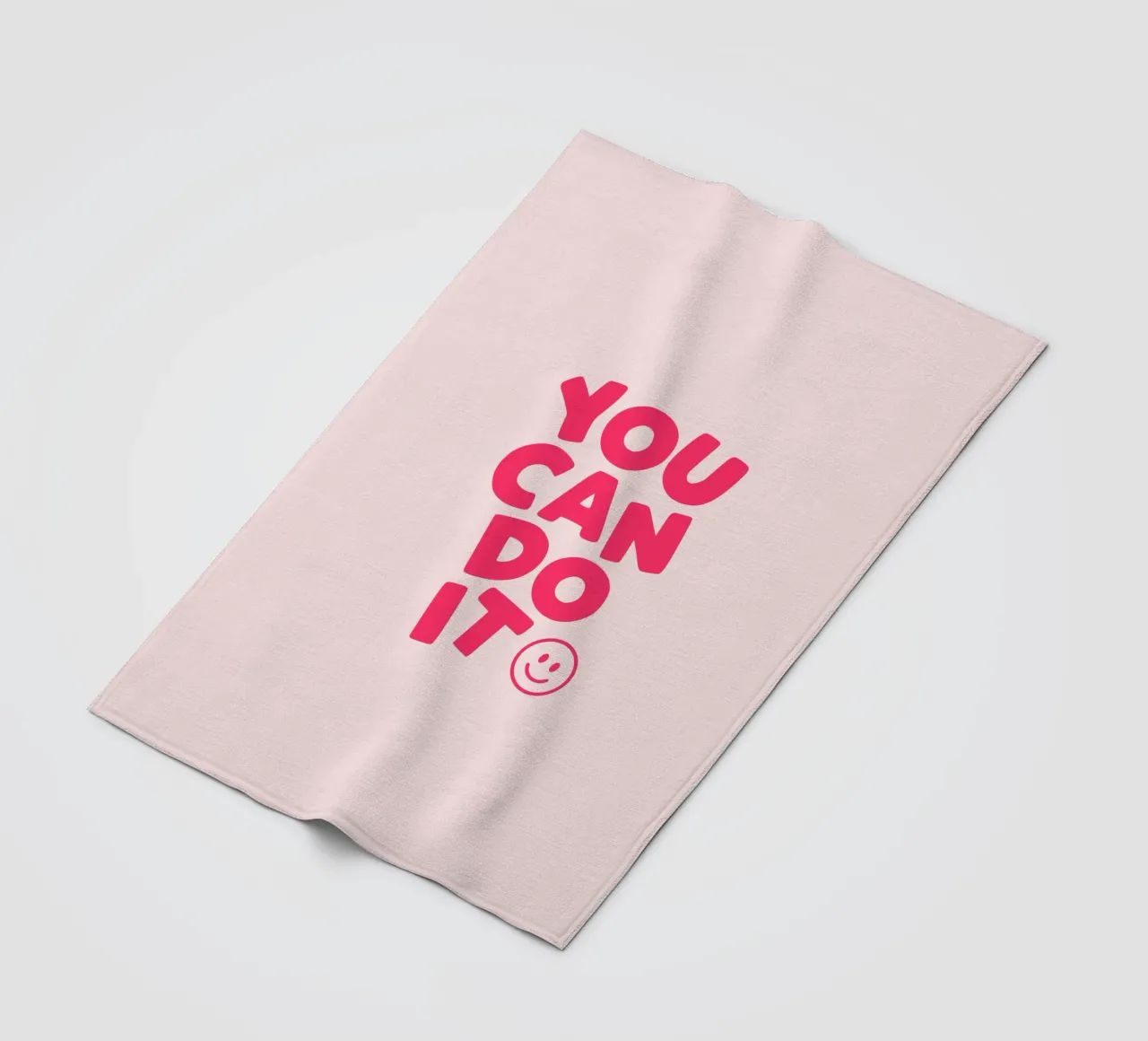 You Can Do It Motivational Typography Print in Bold Pink fleece blanket by THE MOTIVATED TYPE