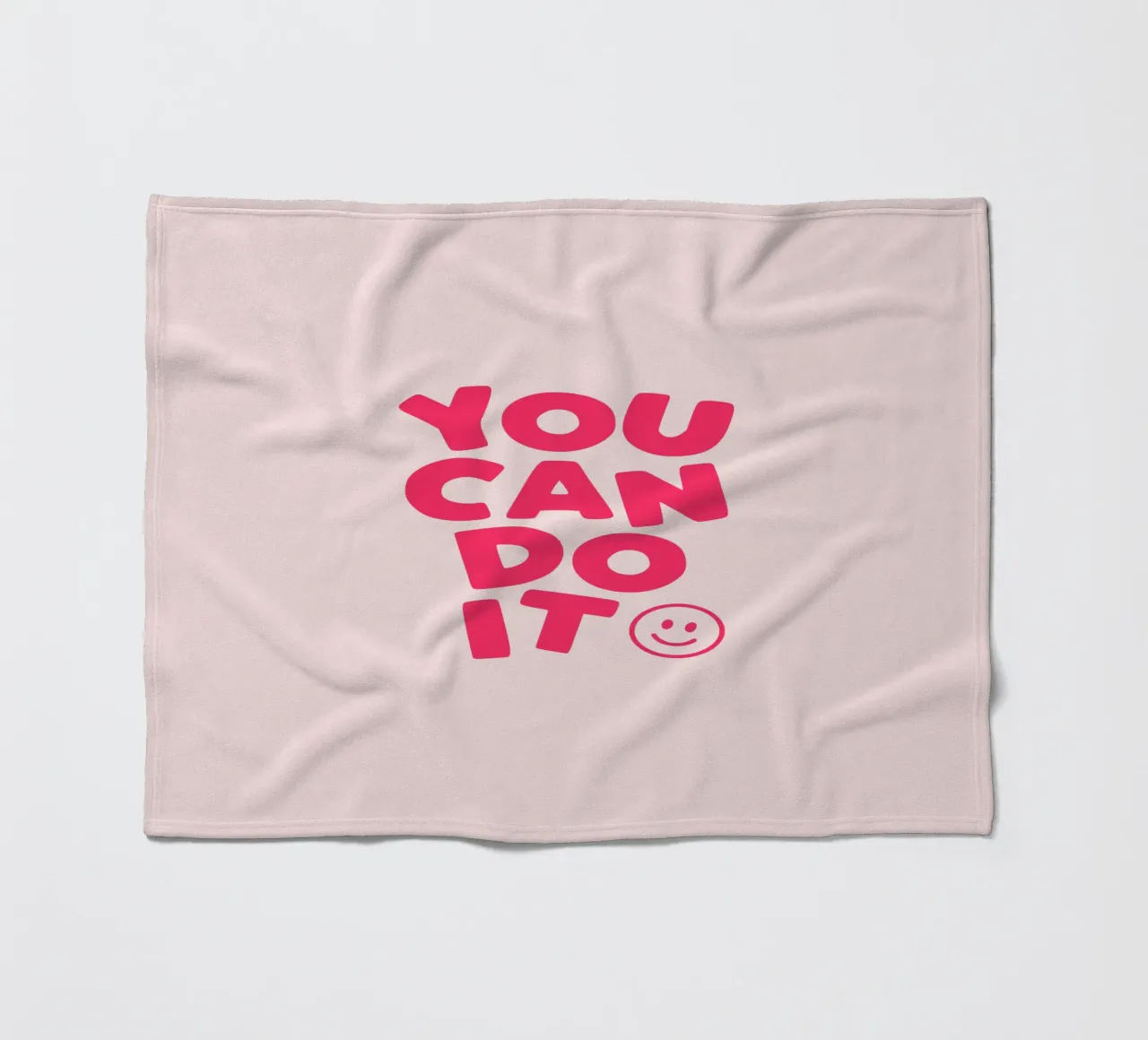 You Can Do It Motivational Typography Print in Bold Pink fleece blanket by THE MOTIVATED TYPE