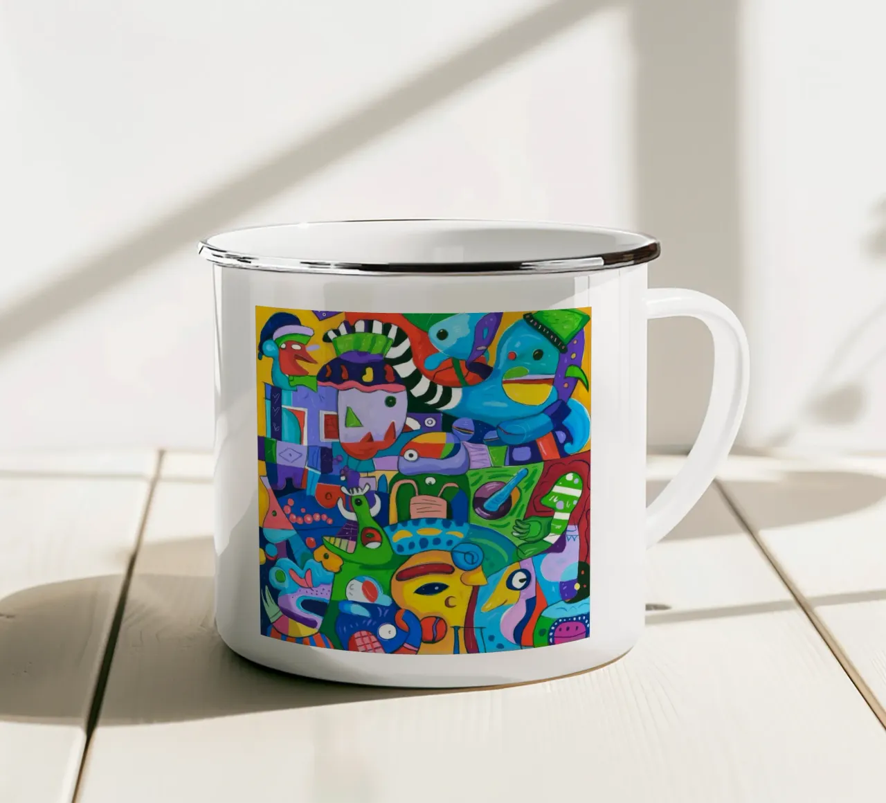 Caos dinamico delle creature tazza in smalto da Monarco Virtuoso