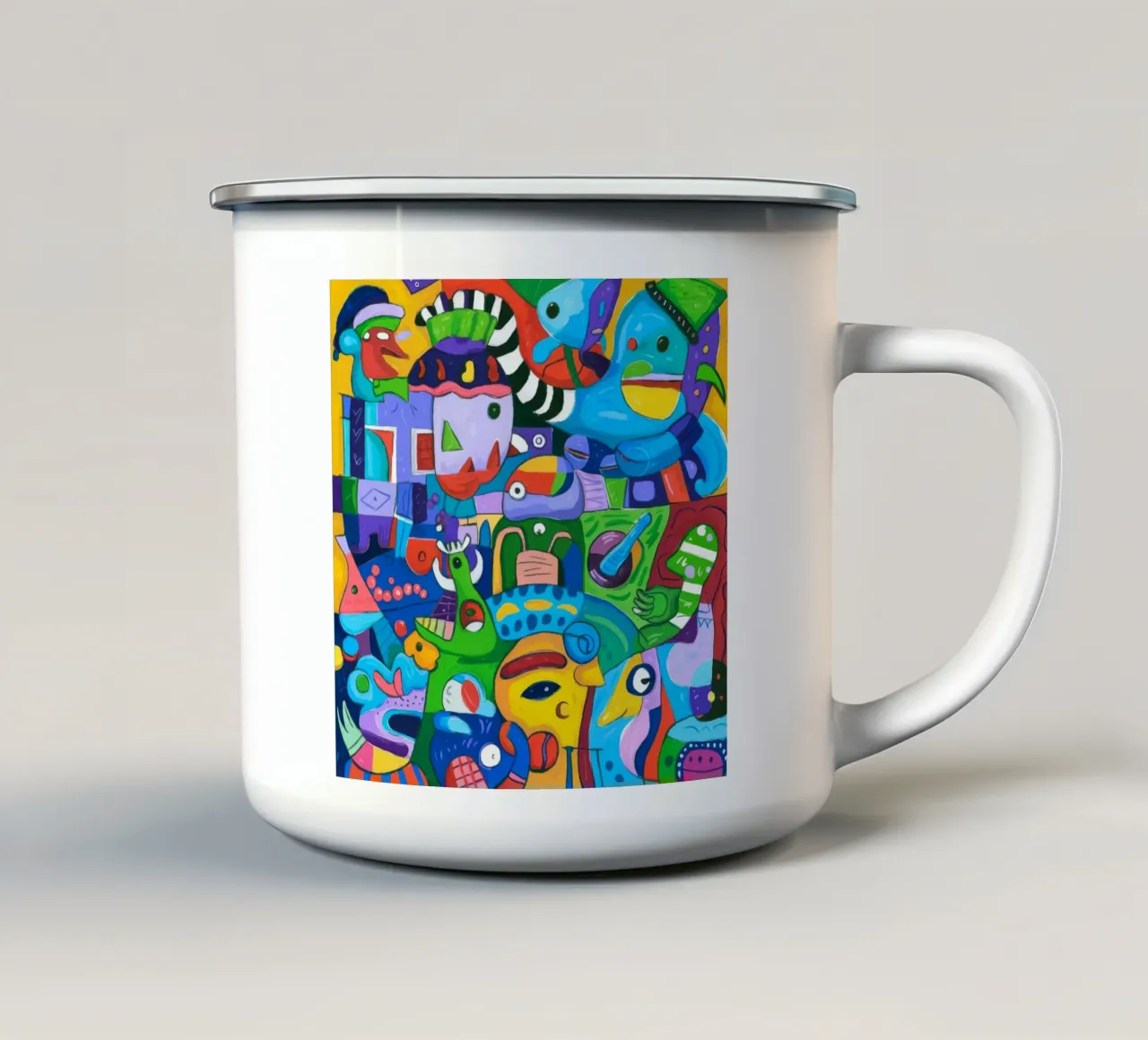 Caos dinamico delle creature tazza in smalto da Monarco Virtuoso