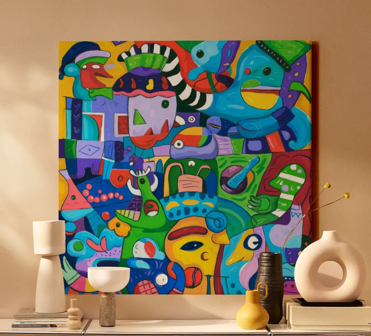 Le chaos des créatures dynamiques toile avec Caisse américaine de Monarco Virtuoso