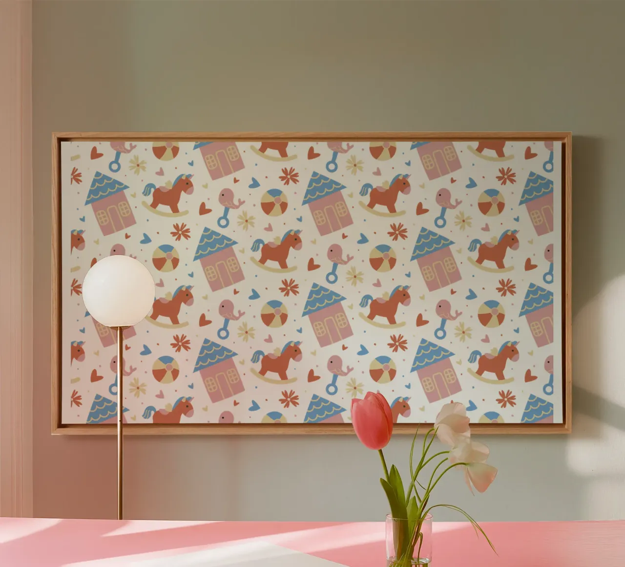 Modello per bambini tela con Cornice a cassetta da 🐹 BABY ART PRINTS