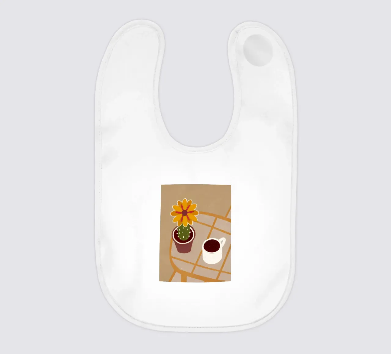 Cactus And Coffee Retro Pop baby bib by THE LATEST SHOP