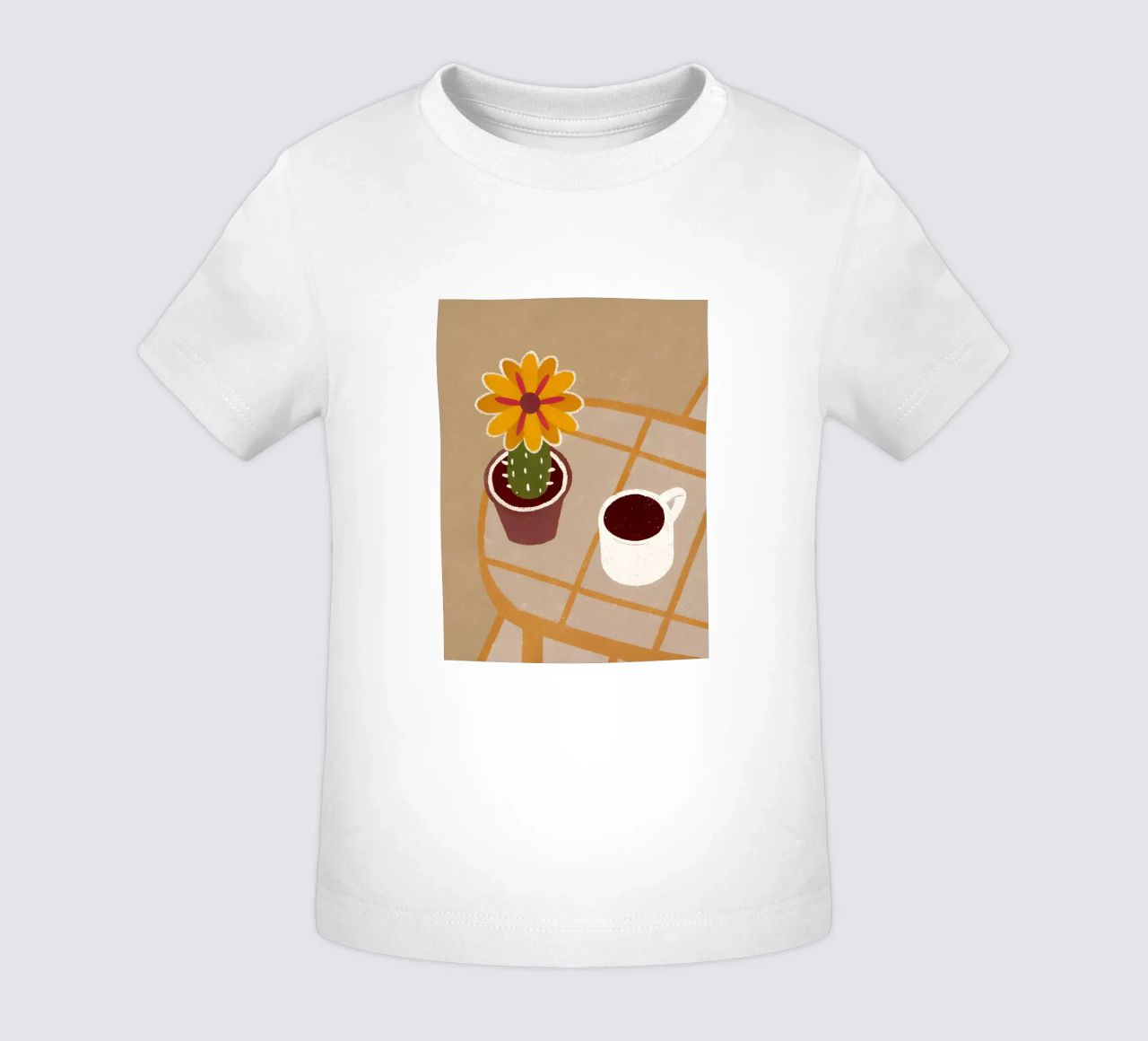 Cactus e caffè Retro Pop maglietta neonato da THE LATEST SHOP