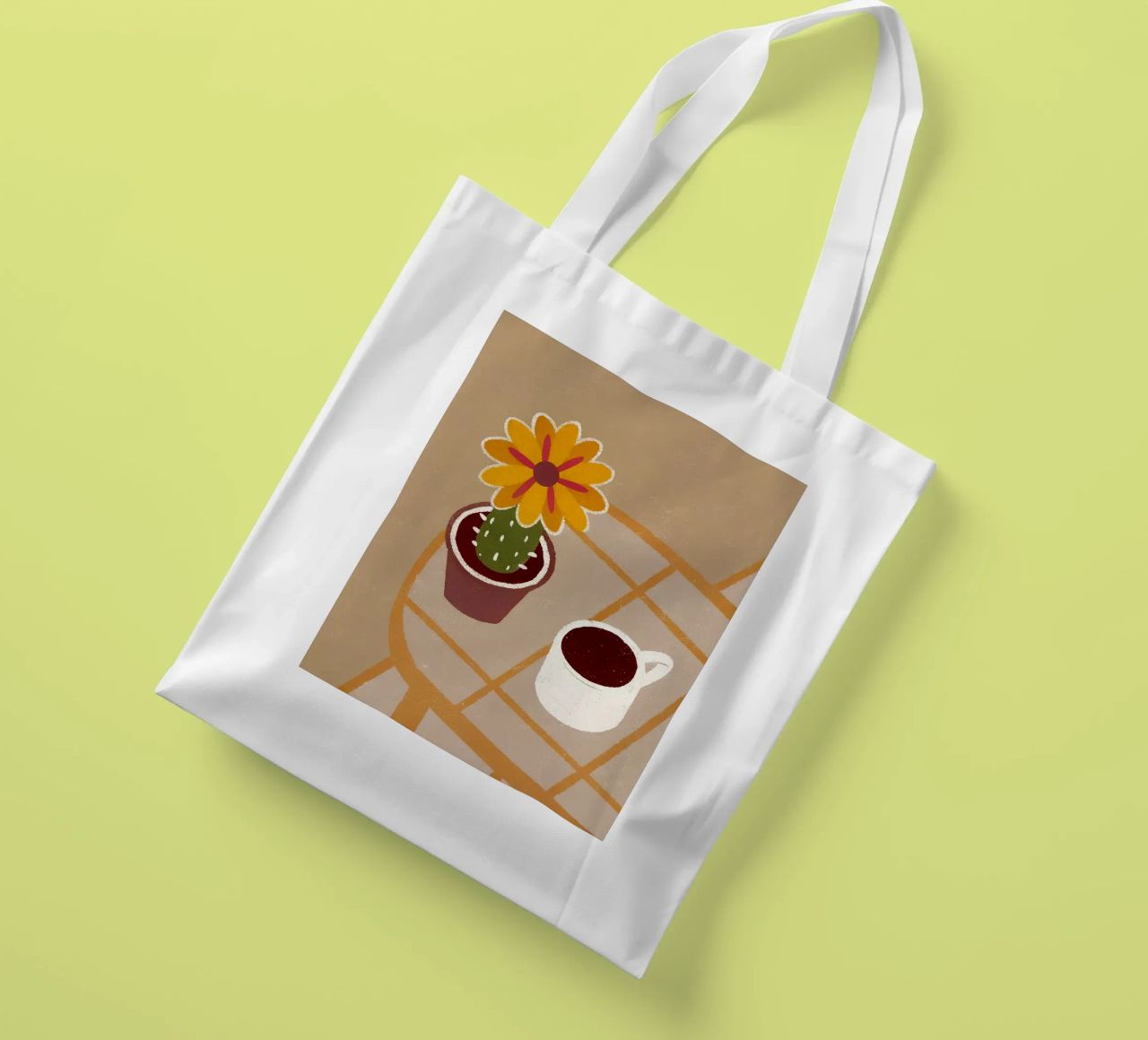 Cactus e caffè Retro Pop borsa in juta da THE LATEST SHOP
