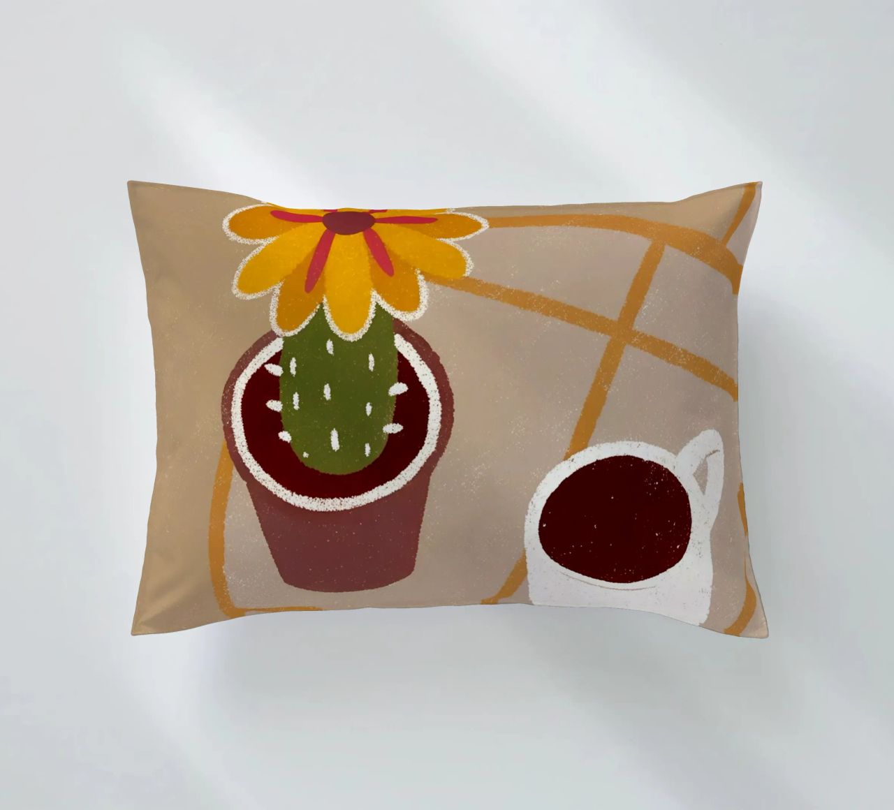 Cactus e caffè Retro Pop cuscino da THE LATEST SHOP