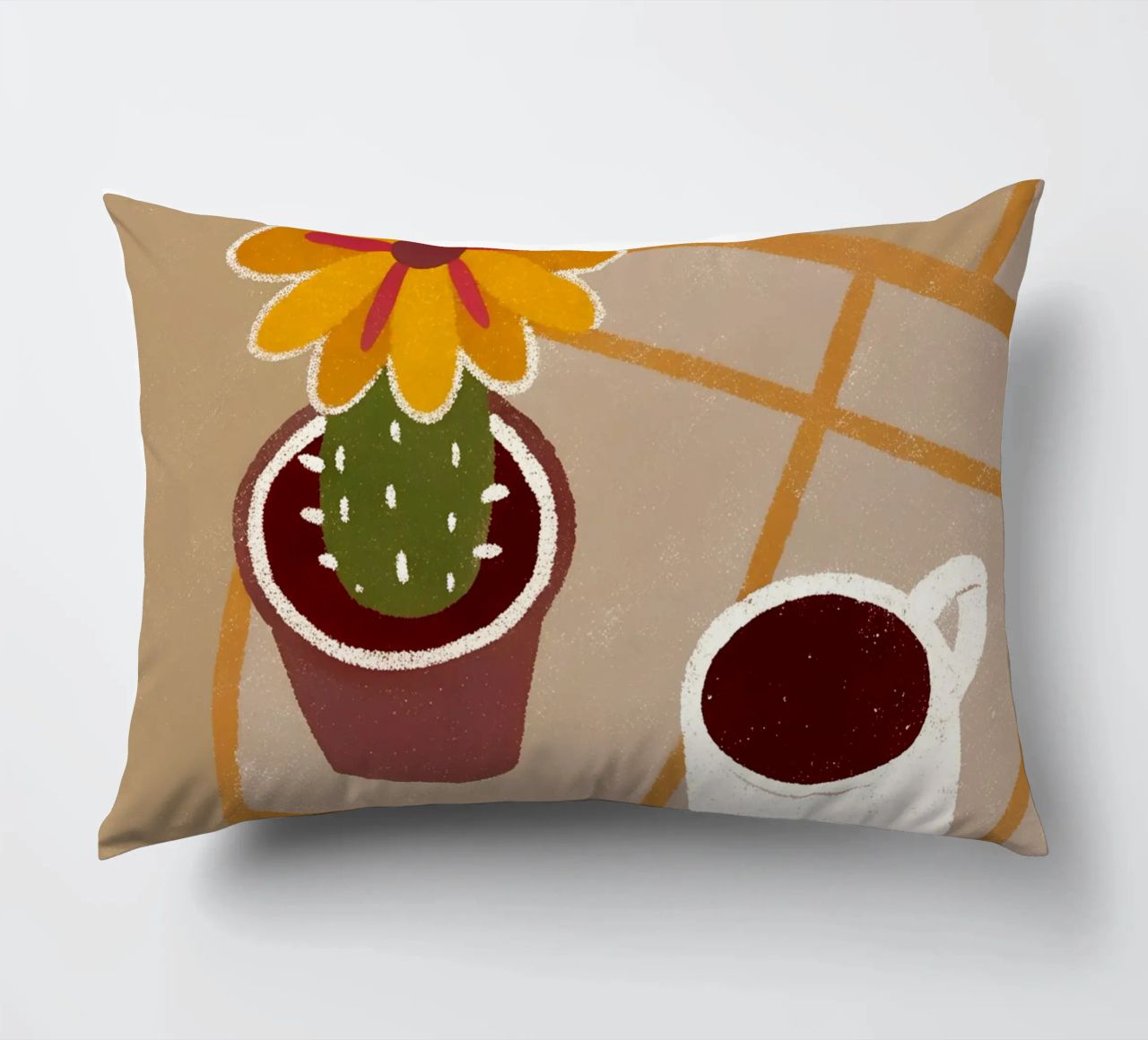 Cactus e caffè Retro Pop cuscino da THE LATEST SHOP