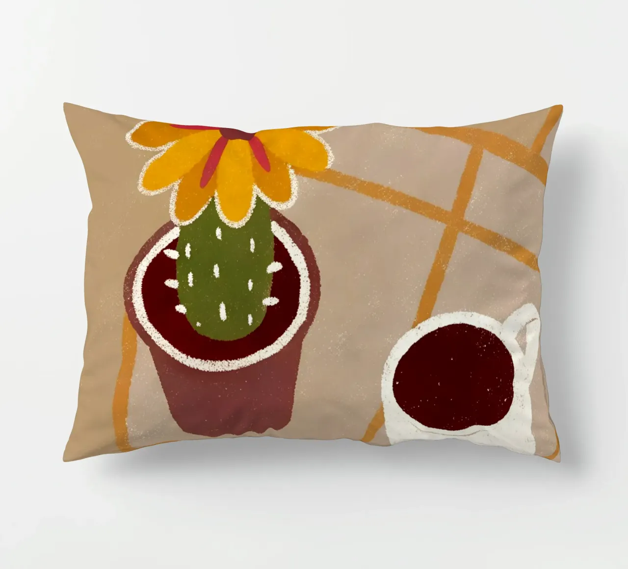 Cactus e caffè Retro Pop cuscino da THE LATEST SHOP