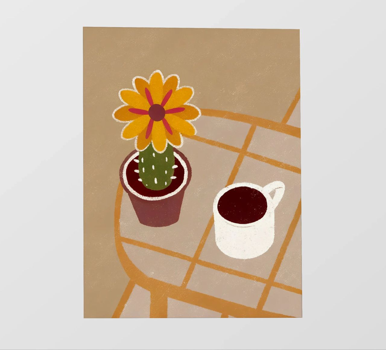 Cactus e caffè Retro Pop pellicola backlit da THE LATEST SHOP