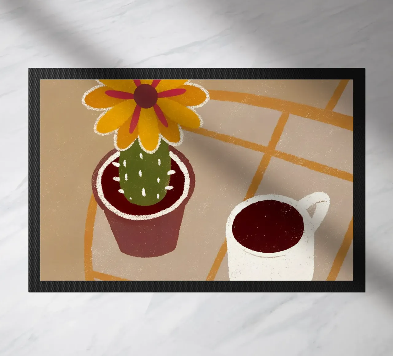 Cactus e caffè Retro Pop zerbino da THE LATEST SHOP