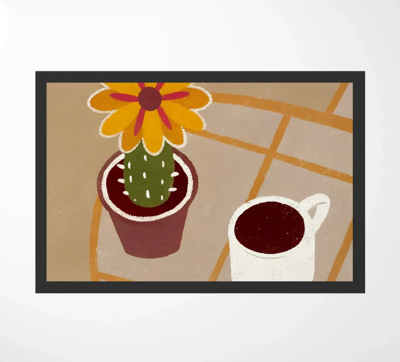 Cactus en koffie Retro Pop deurmat van THE LATEST SHOP