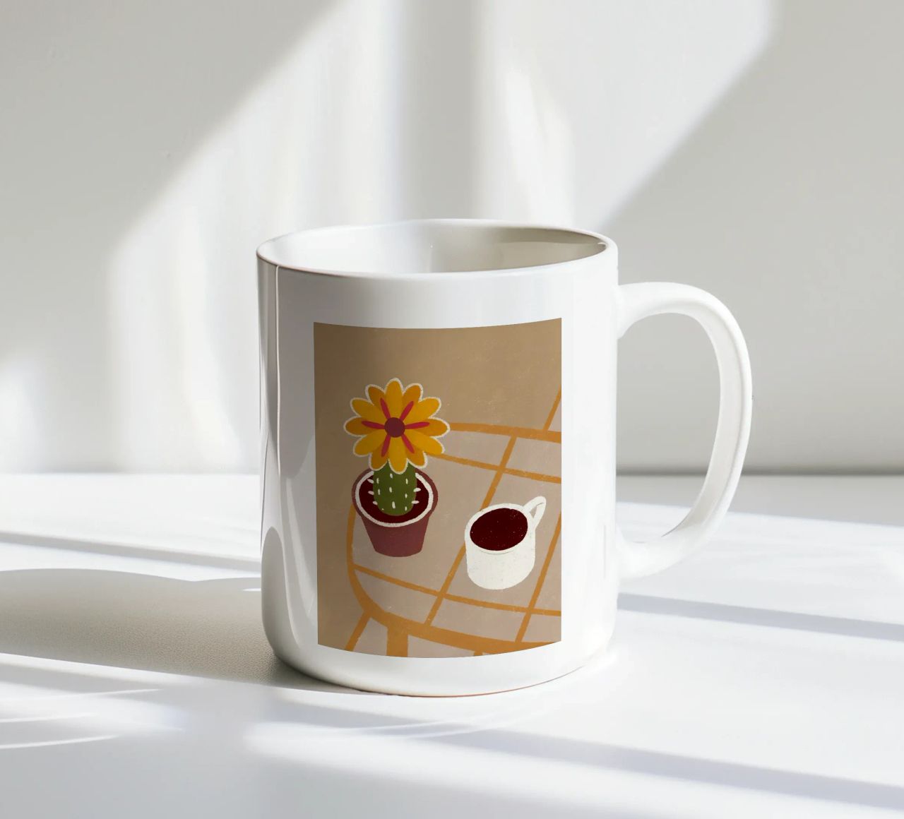 Cactus e caffè Retro Pop tazza in ceramica da THE LATEST SHOP