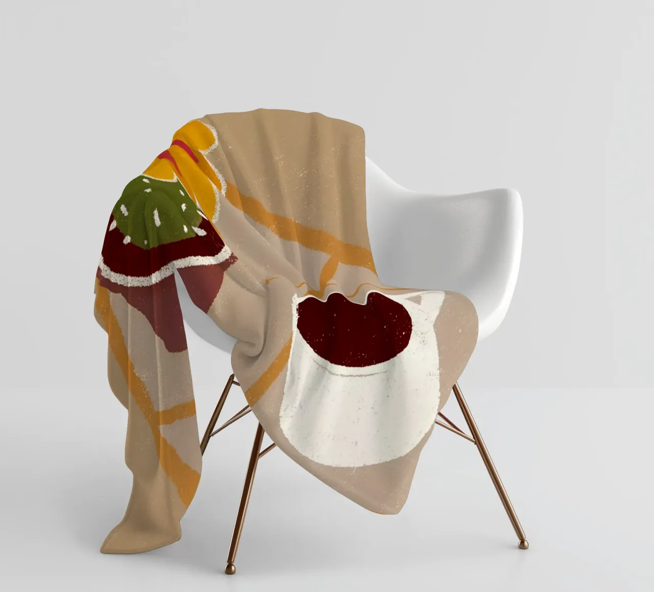 Cactus e caffè Retro Pop coperta in pile da THE LATEST SHOP