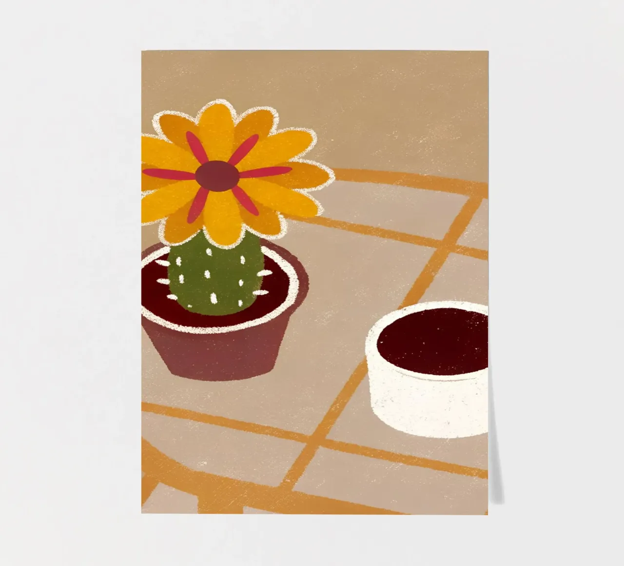 Cactus e caffè Retro Pop foglio adesivo da THE LATEST SHOP