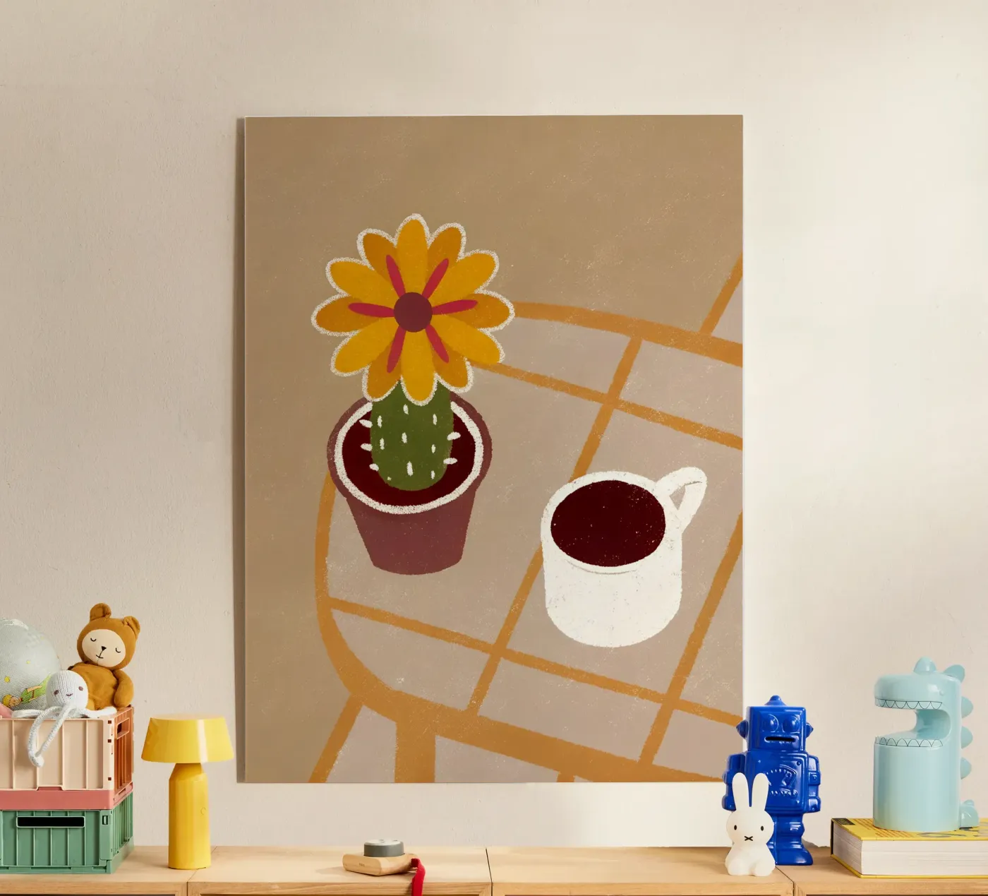 Kaktus und Kaffee Retro Pop Acryl-Glas von THE LATEST SHOP