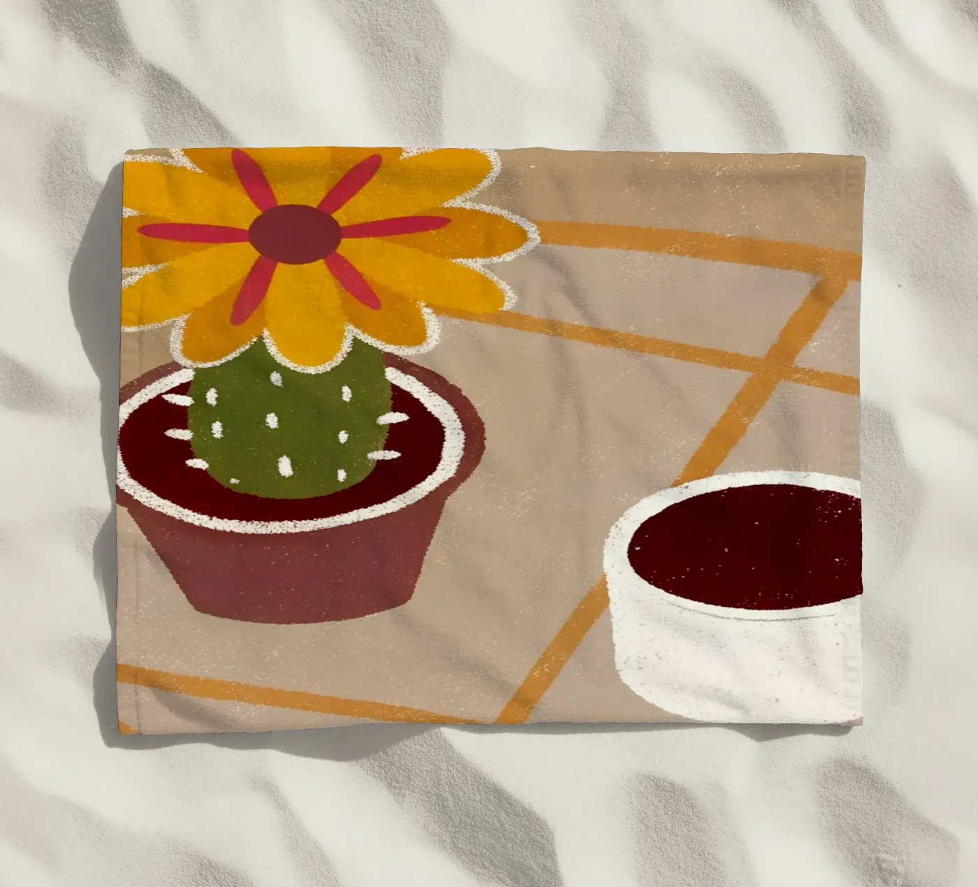 Cactus And Coffee Retro Pop telo mare da THE LATEST SHOP