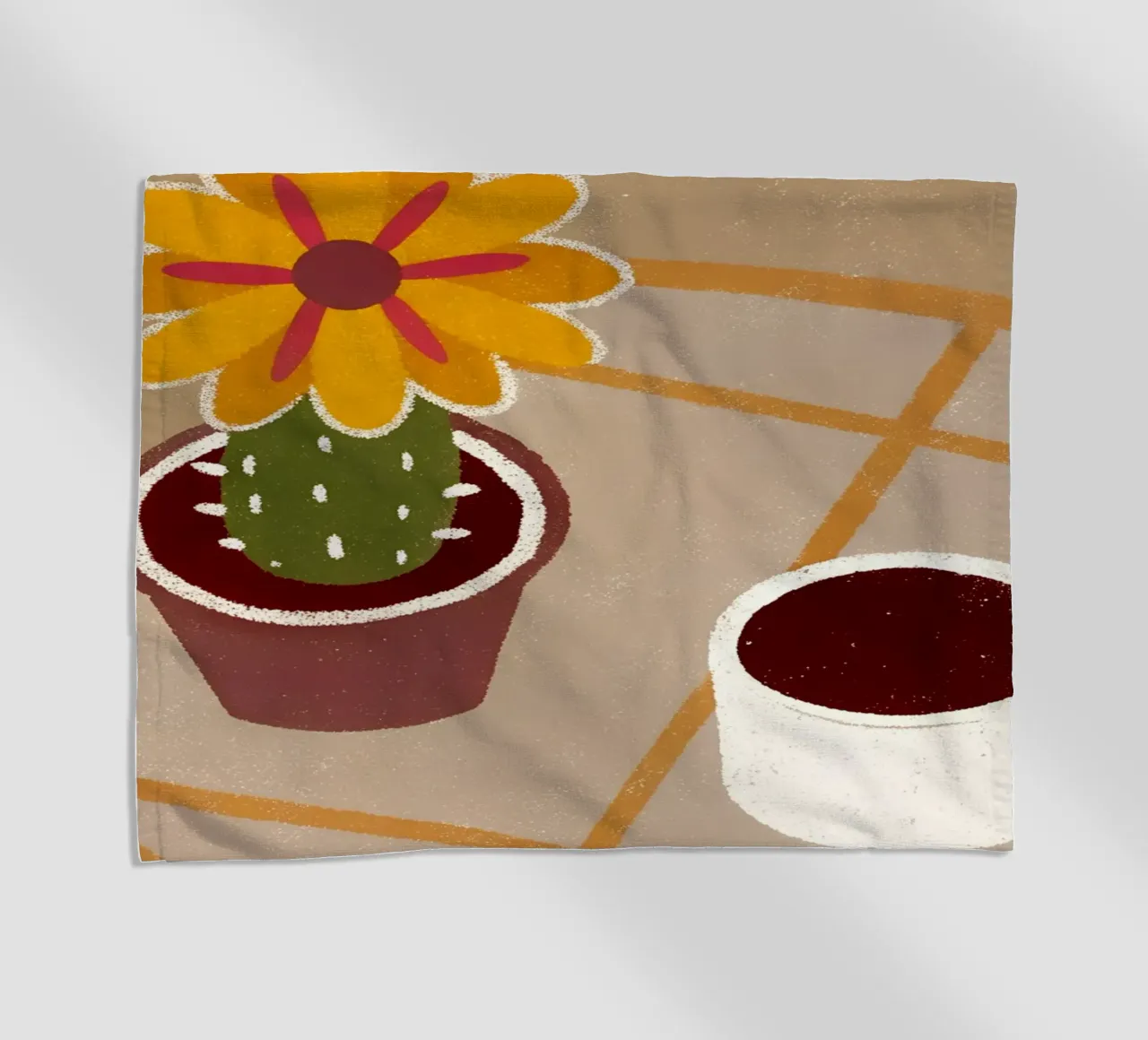 Cactus e caffè Retro Pop telo mare da THE LATEST SHOP