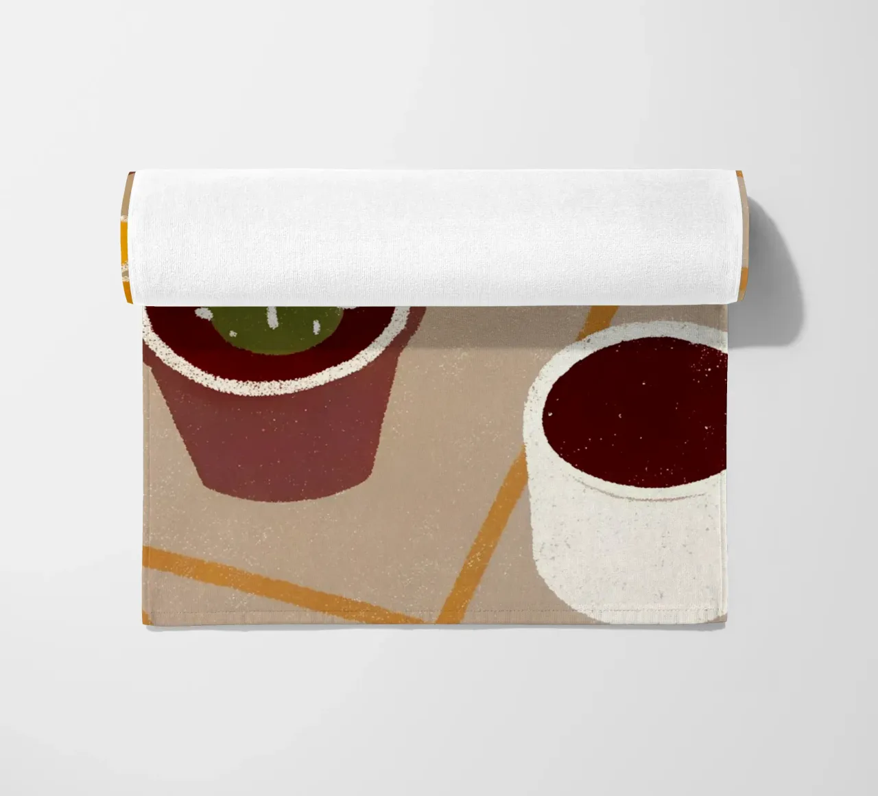 Cactus And Coffee Retro Pop beach towel by THE LATEST SHOP