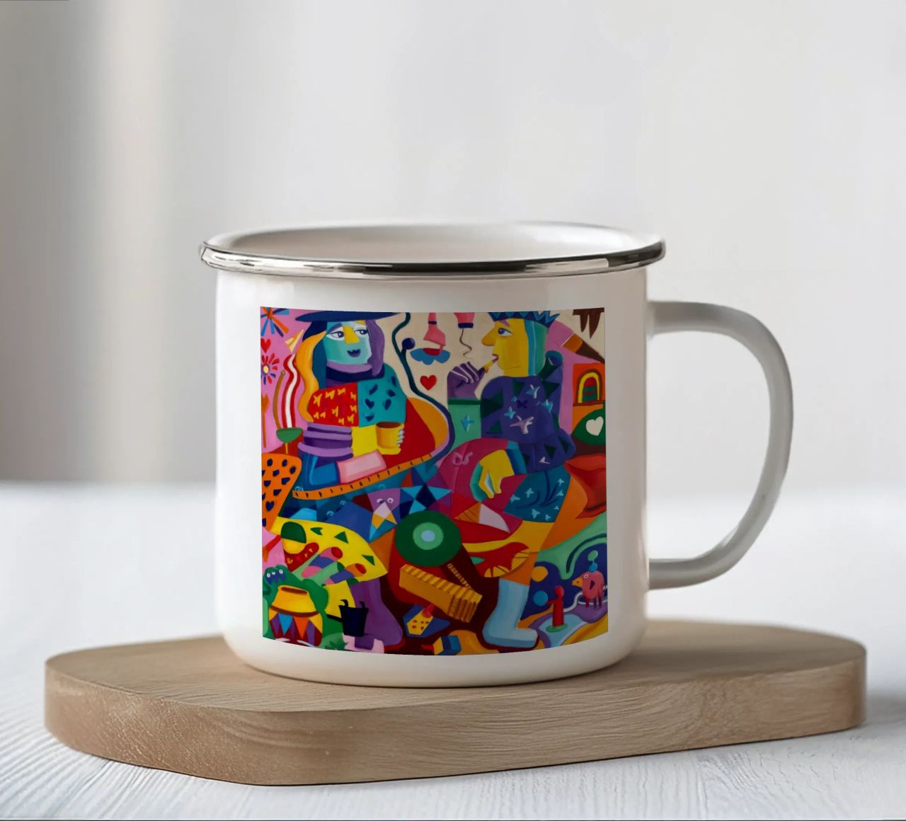 Gioiosa sinfonia astratta tazza in smalto da Monarco Virtuoso