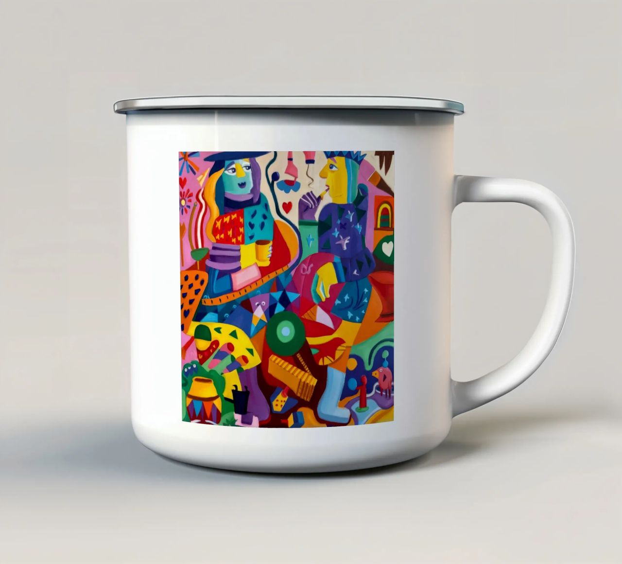 Gioiosa sinfonia astratta tazza in smalto da Monarco Virtuoso