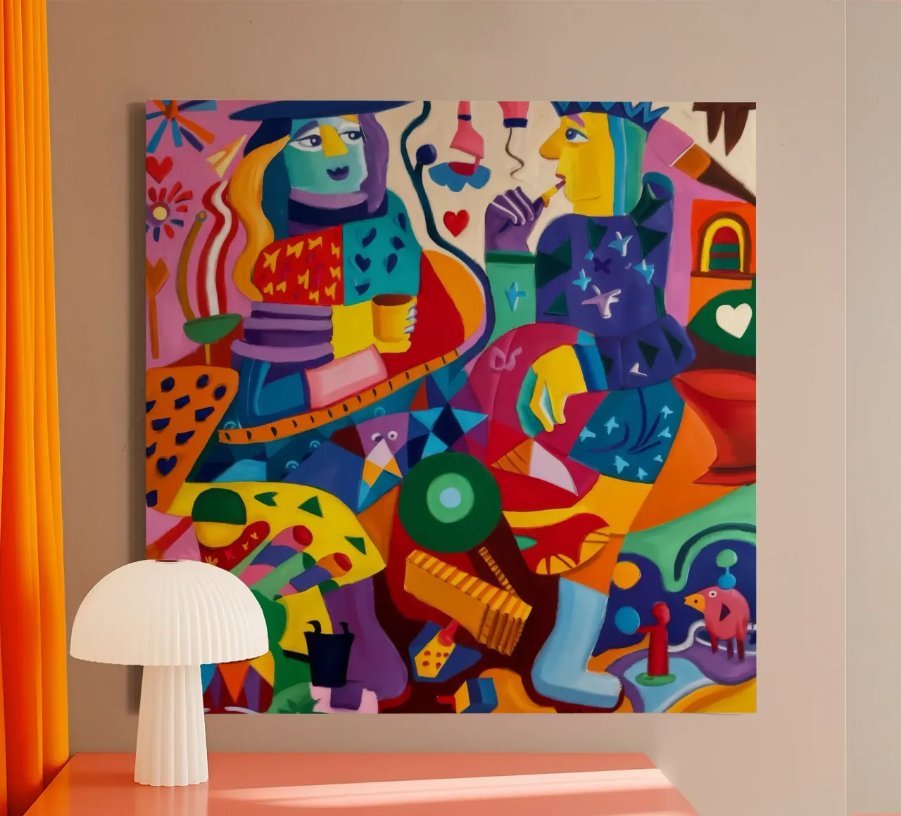 Vrolijke abstracte symfonie canvas van Monarco Virtuoso