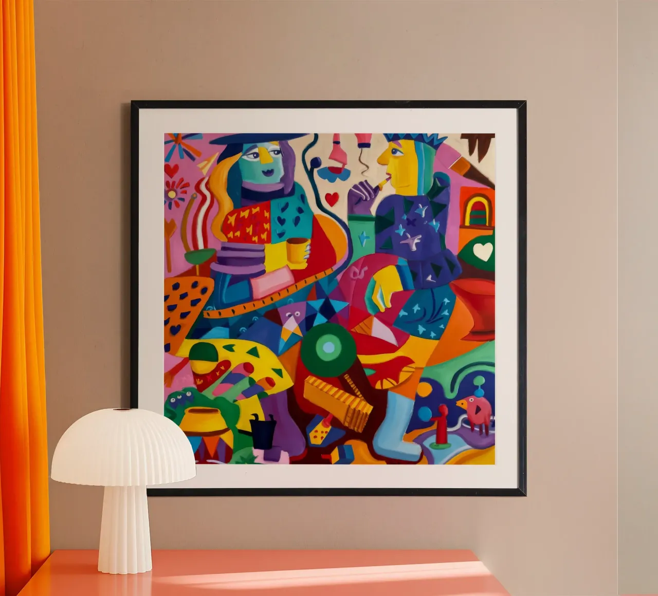 Joyful Abstract Symphony poster with aluminum frame by Monarco Virtuoso
