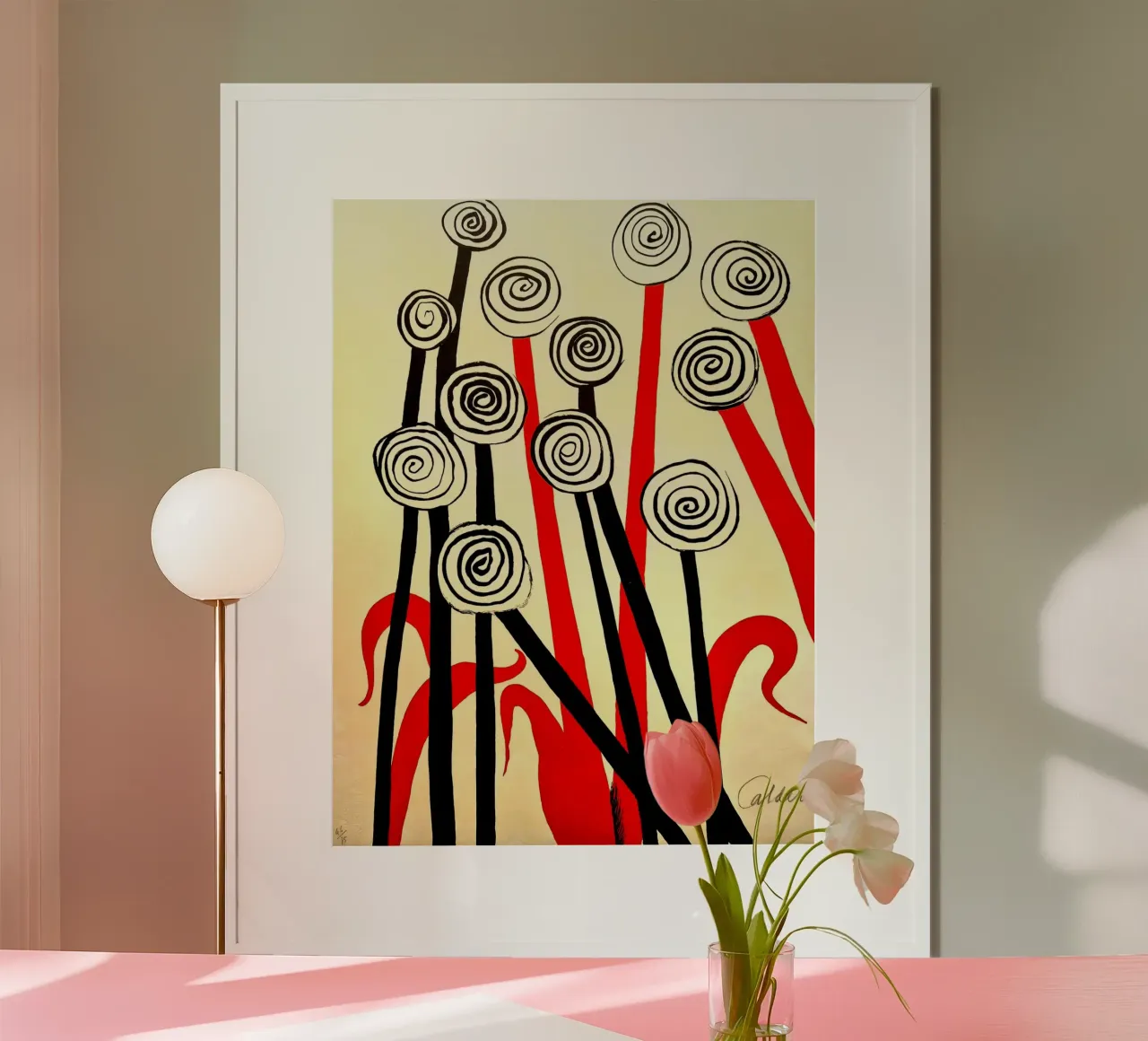 Fiori a spirale poster con telaio in plastica da Ettyhmoz