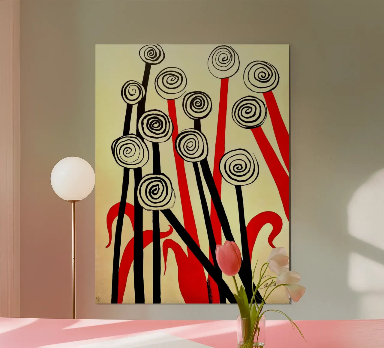 Fiori a spirale poster con telaio in plastica da Ettyhmoz