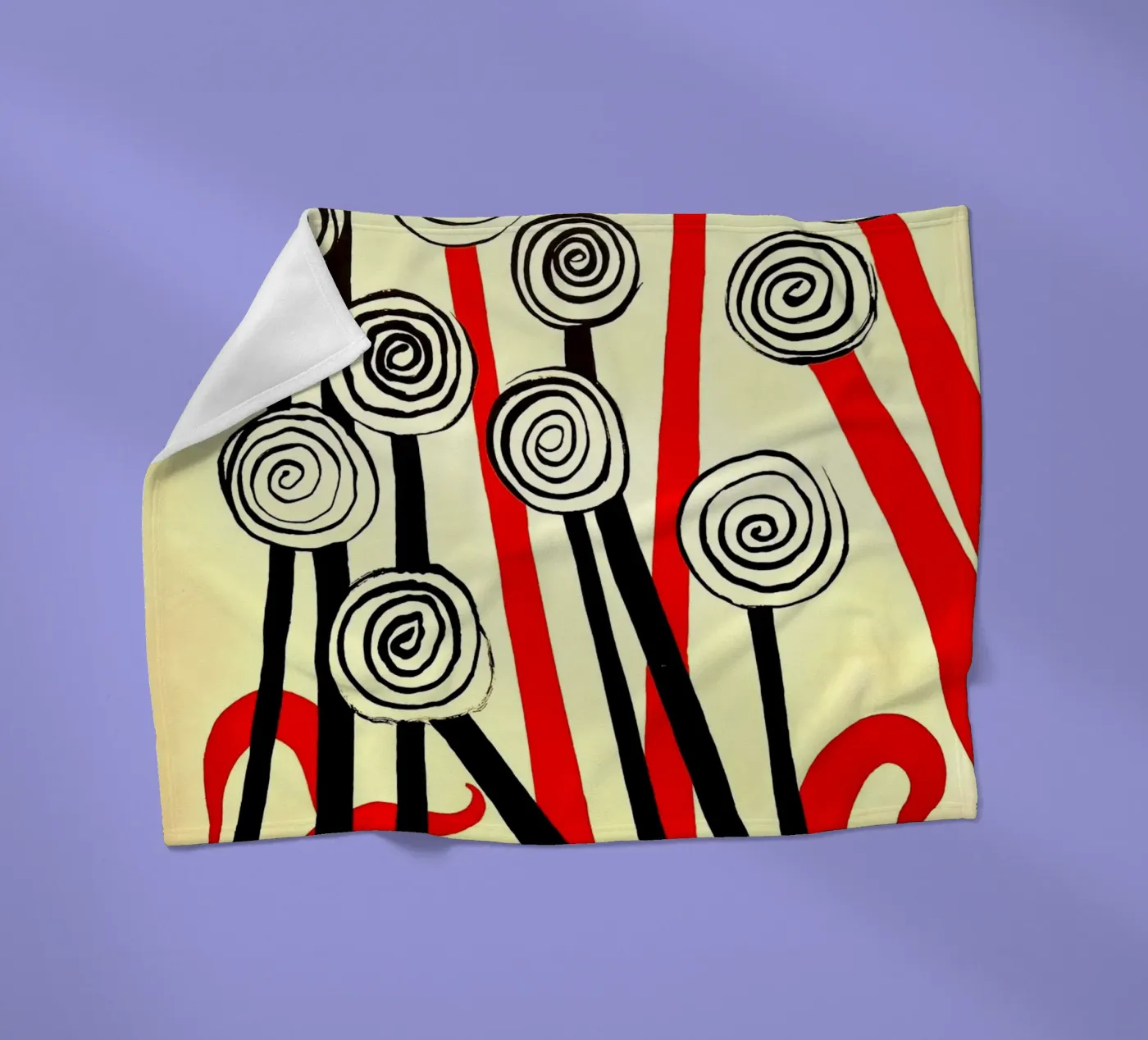 Spirale Blumen Fleecedecke von Ettyhmoz