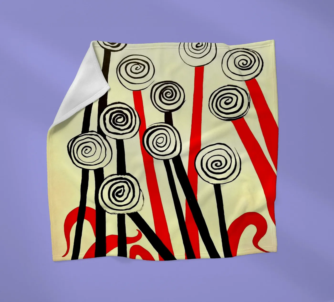 Spirale Blumen Fleecedecke von Ettyhmoz