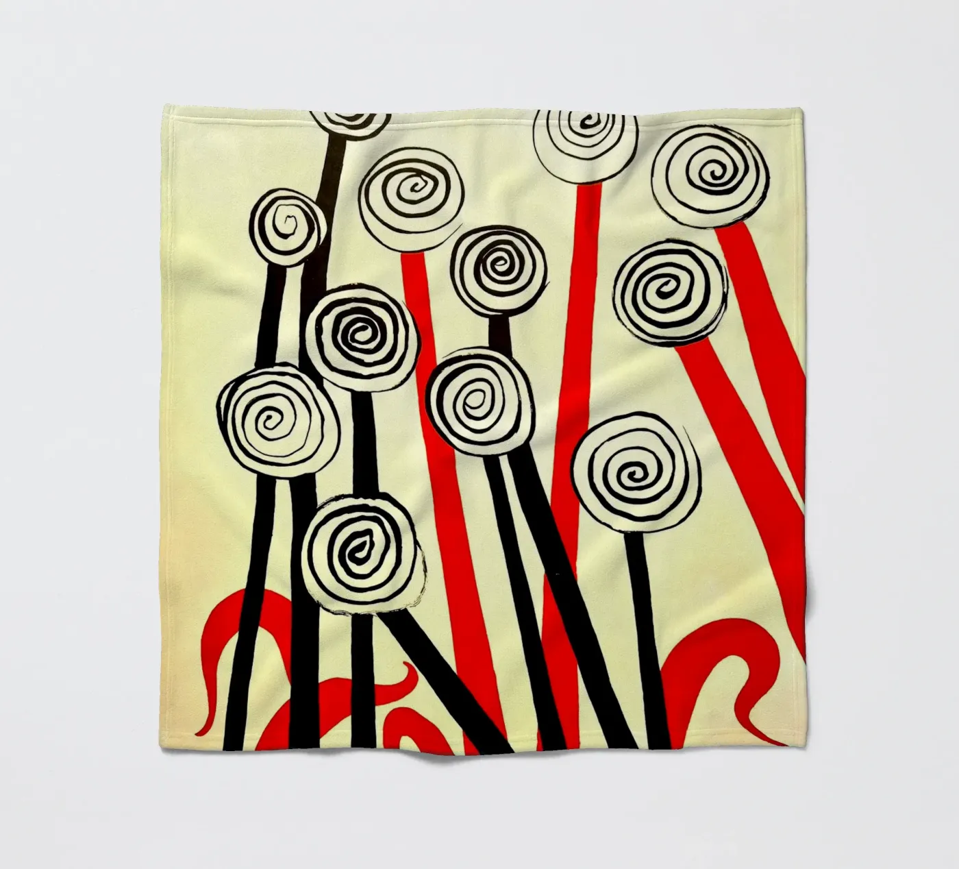 Spirale Blumen Fleecedecke von Ettyhmoz