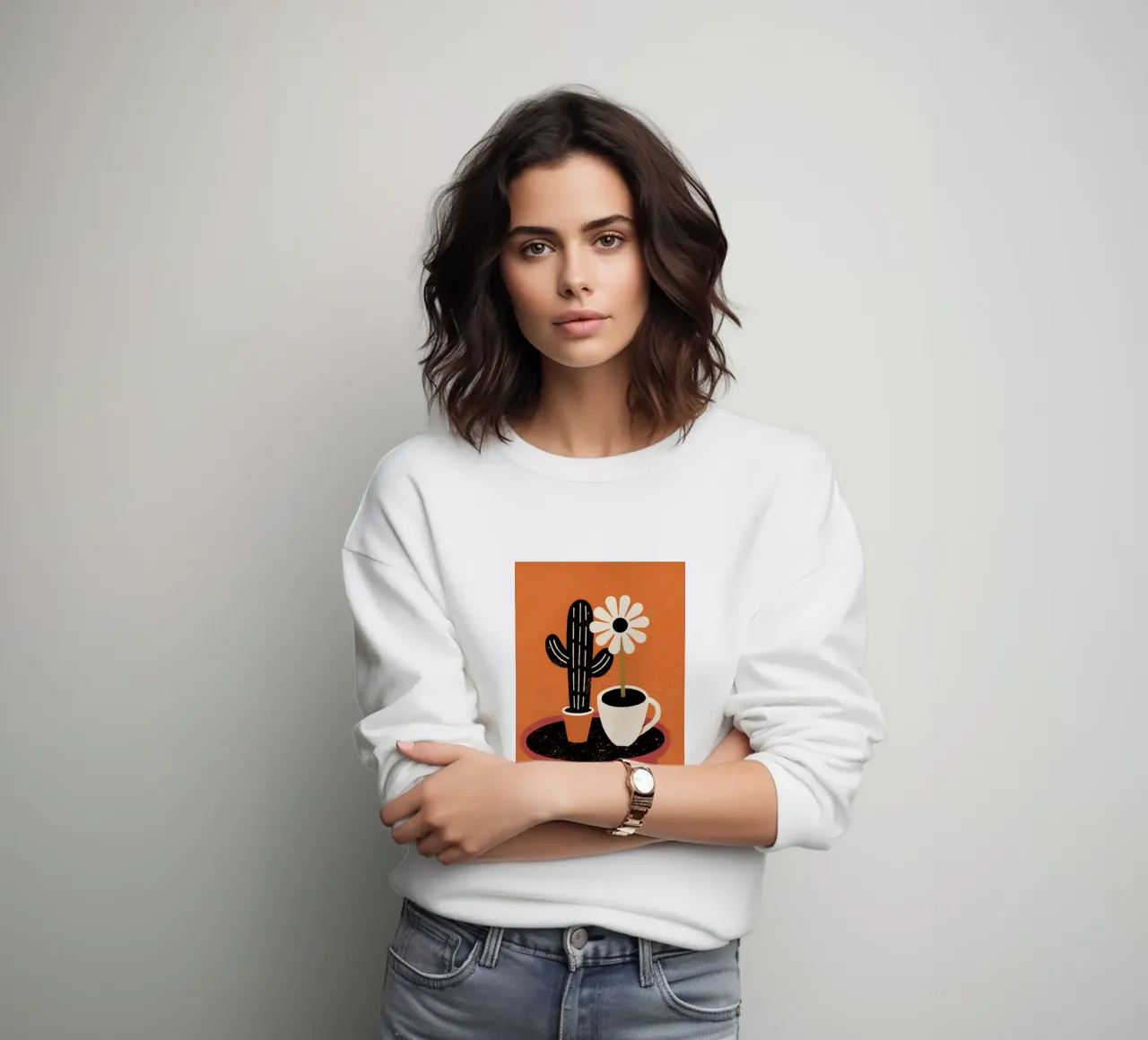 Kaktus und Kaffee Retro Pop Sweatshirt von THE LATEST SHOP