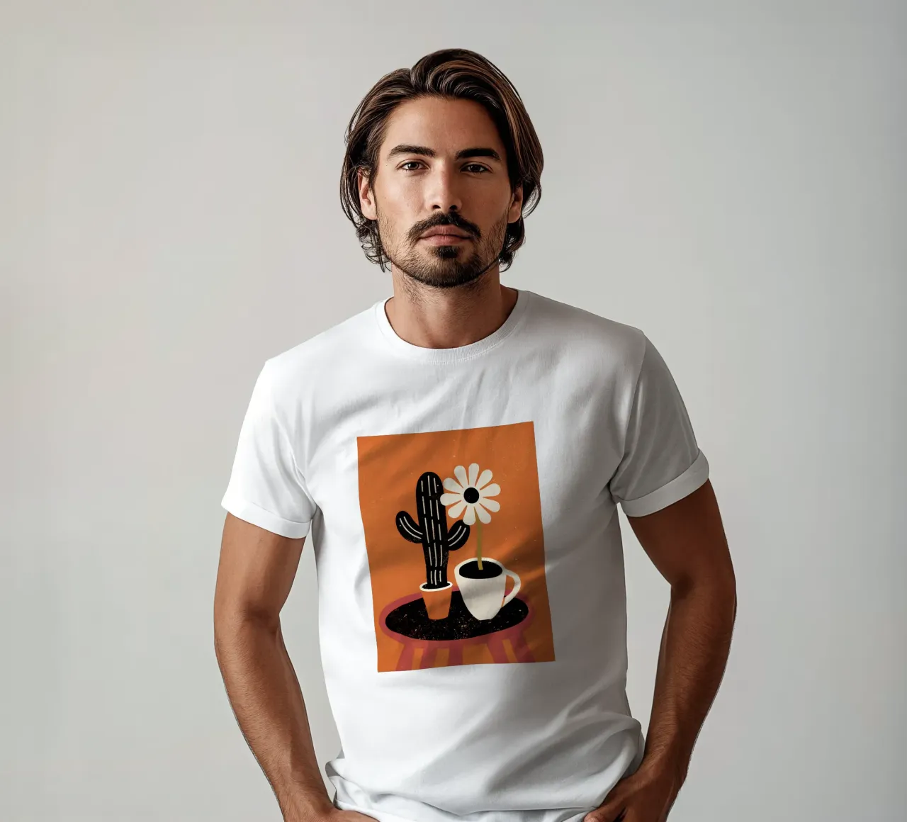 Cactus e caffè Retro Pop t-shirt da THE LATEST SHOP
