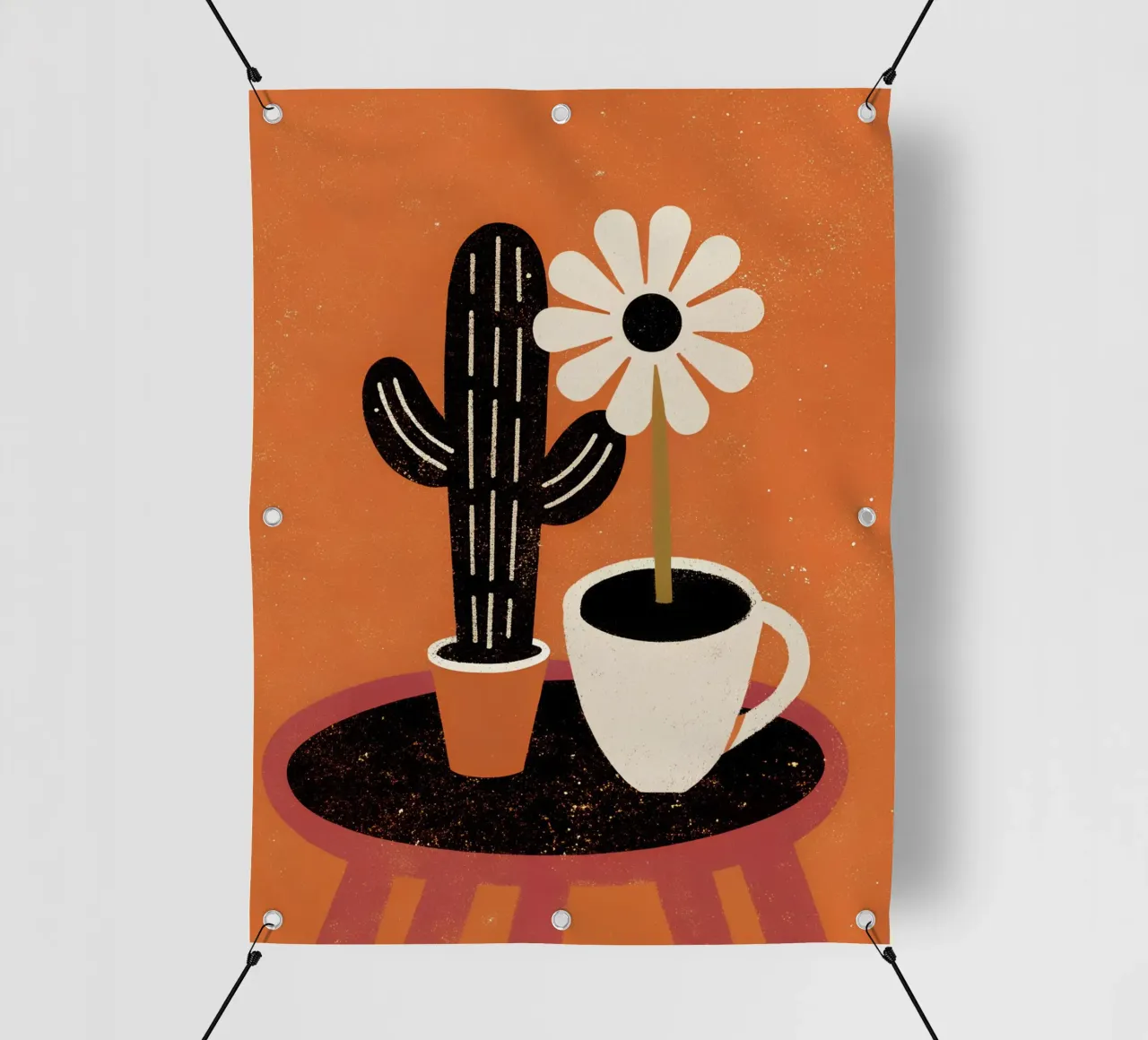Cactus e caffè Retro Pop telo in pvc da THE LATEST SHOP